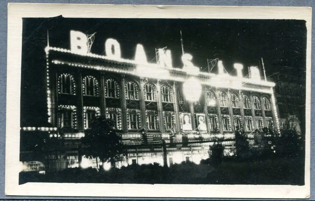 "Boans Ltd" in bright lights on this b&w night ... Image 1++