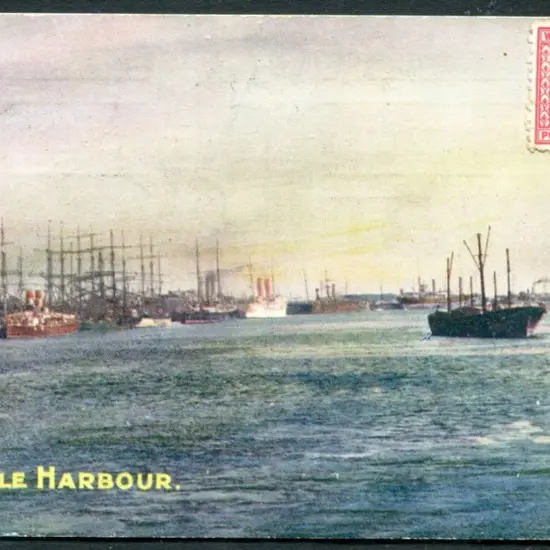 "Fremantle Harbour." Bon Marchie Stores colour ...