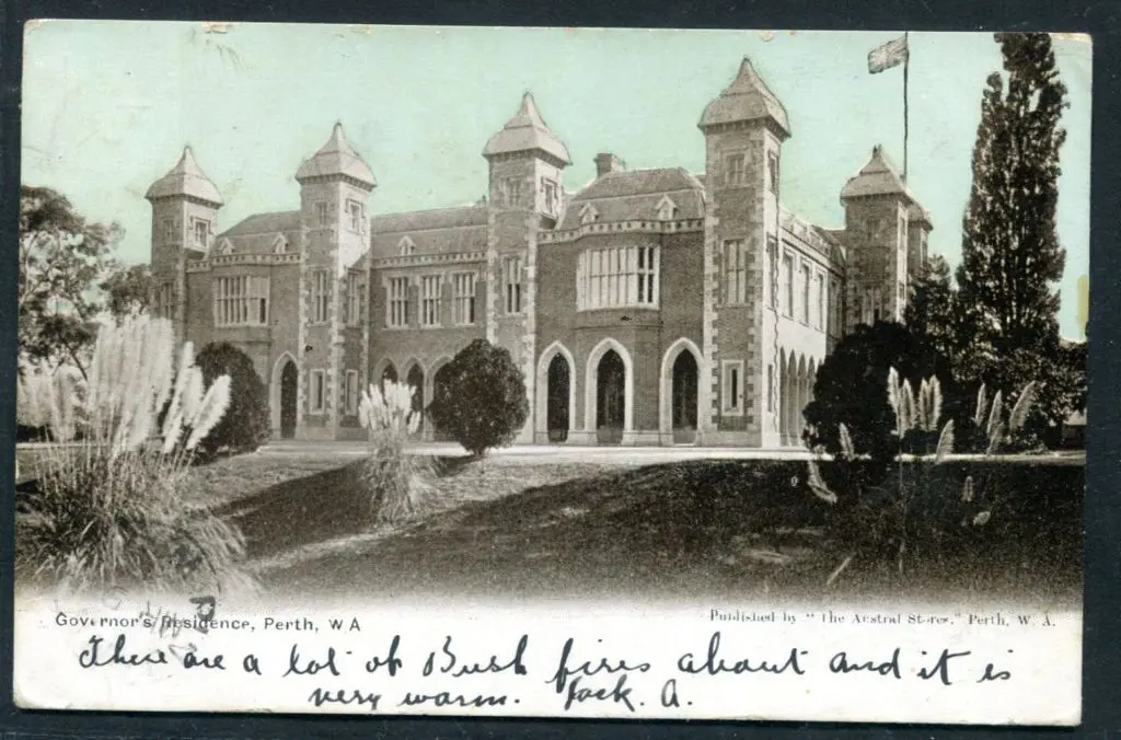 "Governors Residence, Perth, WA" b&w with blue sky ... Image 1++