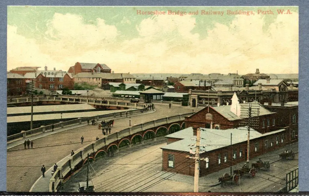 "Horseshoe Bridge and Railway Buildings, Perth, ... Image 1++