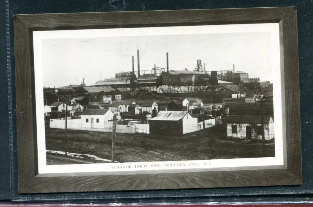 "Ivanhoe Gold Mine, Boulder City, WA" framed b&w ... Image 1++