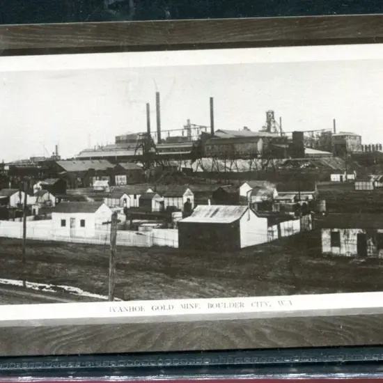"Ivanhoe Gold Mine, Boulder City, WA" framed b&w ...