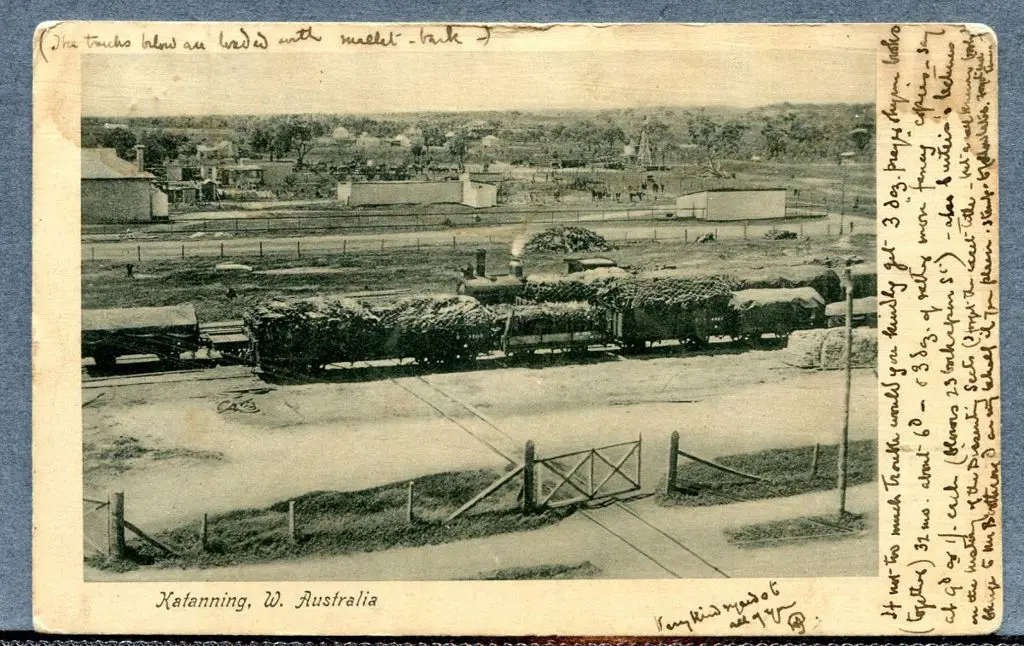 "Katanning, W. Australia" with b&w scene of ... Image 1++