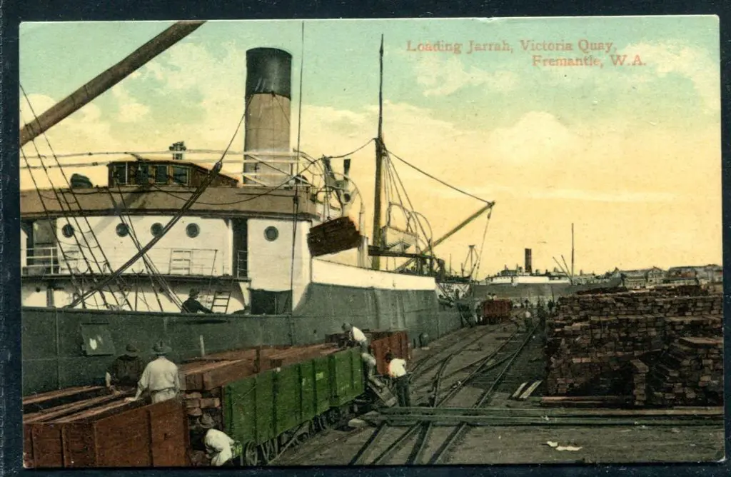 "Loading Jarrah, Victoria Quay, Fremantle, WA" ... Image 1++