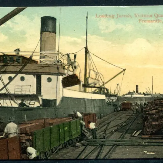 "Loading Jarrah, Victoria Quay, Fremantle, WA" ...
