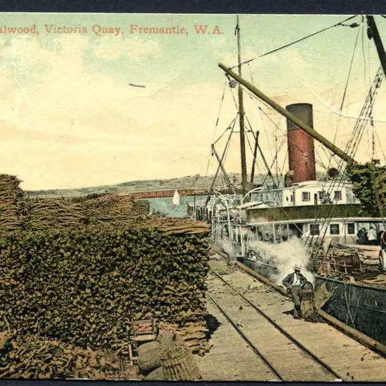 "Loading Sandalwood, Victoria Quay, Fremantle, WA" ...