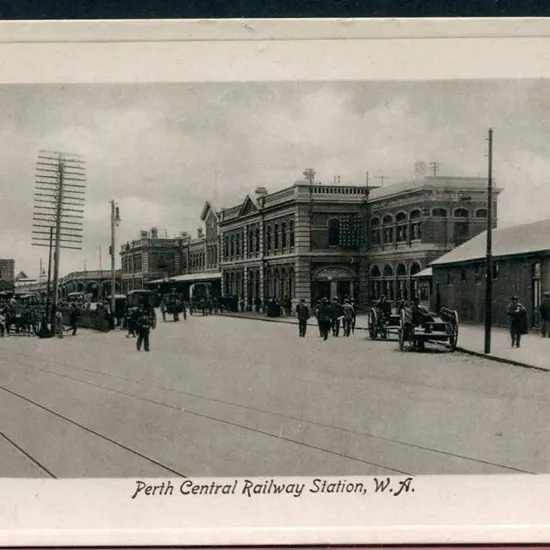 "Perth Central Railway Station, WA" b&w photo card ...