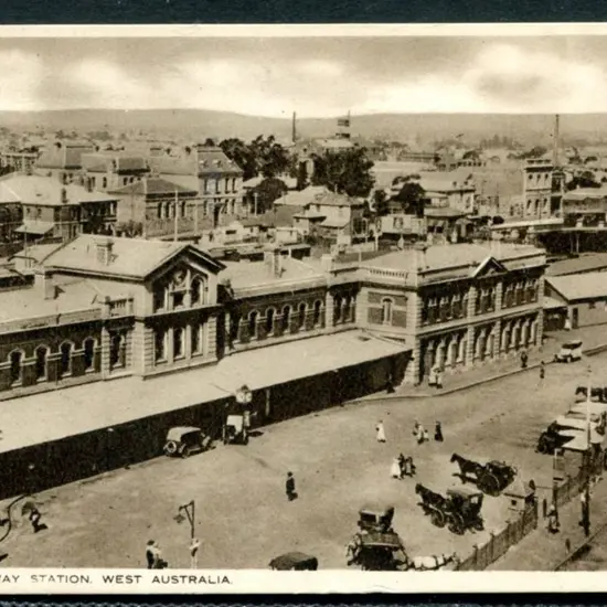 "Perth Railway Station, West Australia" c1910 b&w ...