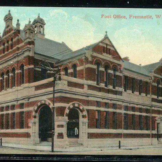 "Post Office Fremantle, WA" Faulk coloured card ...