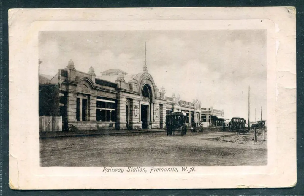 "Railway Station, Fremantle WA" b&w Falk card with ... Image 1++