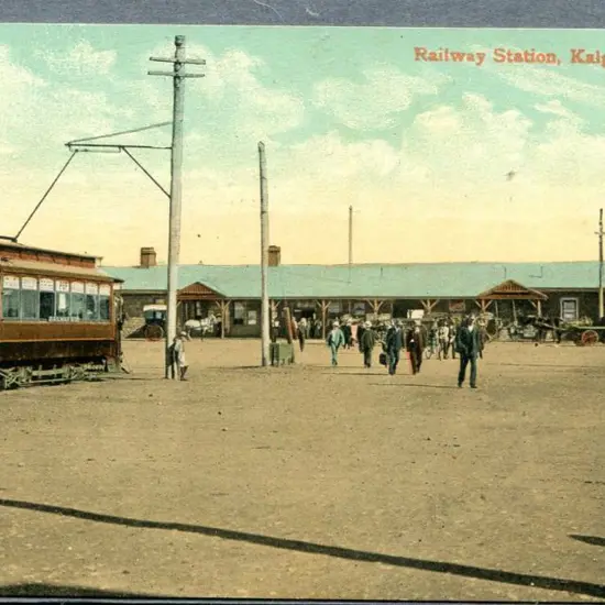"Railway Station, Kalgoorlie, WA" in red text on ...