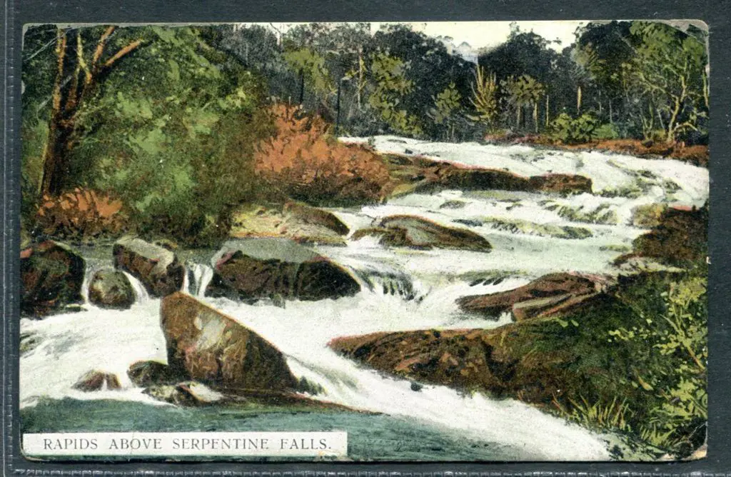 "Rapids Above Serpentine Fall" colour postally ... Image 1++