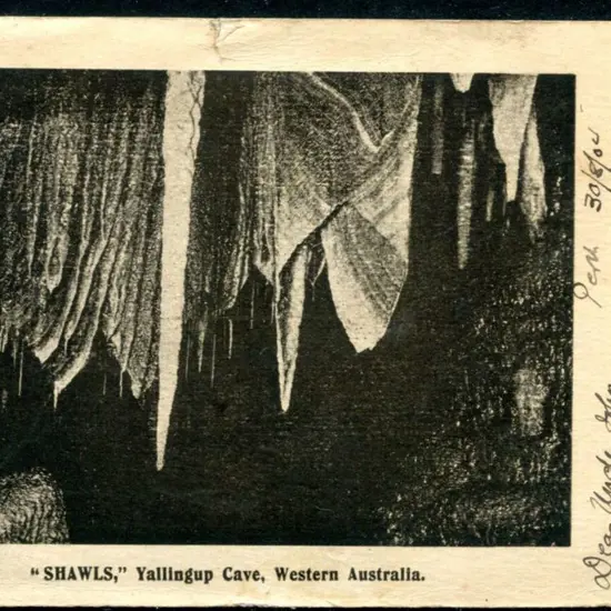 "Shawls, Yallingup Cave, Western Australia." b&w ...
