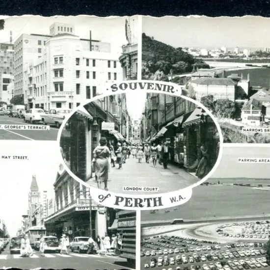 "Souvenir of Perth, WA" divided card with views ...
