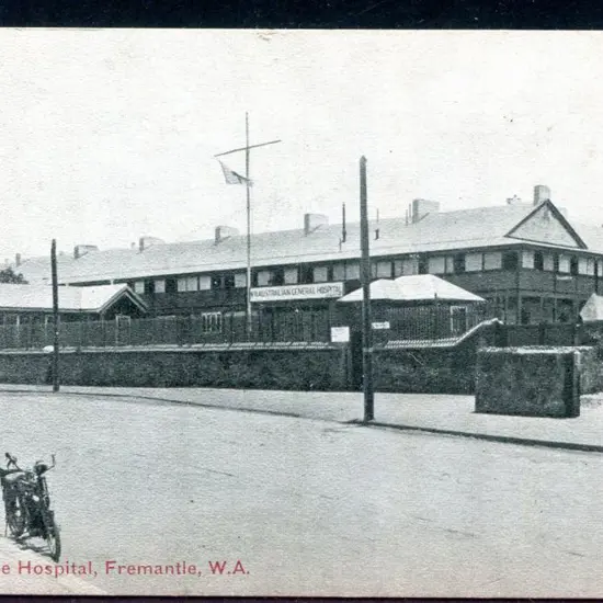 "The Base Hospital, Fremantle, WA" b&w with ...
