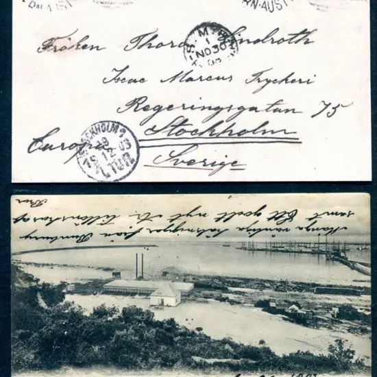 "The Harbor, showing the jetty & breakwater, ...