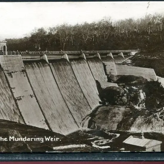 "The Mundaring Weir No.5." b&w ppc photographic ...