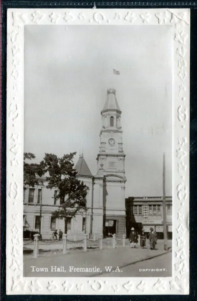 "Town Hall, Fremantle, WA" b&w photographic card ... Image 1++