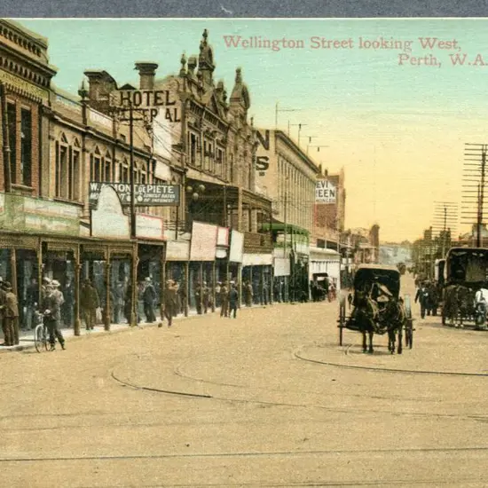 "Wellington Street looking West, Perth, WA" colour ...