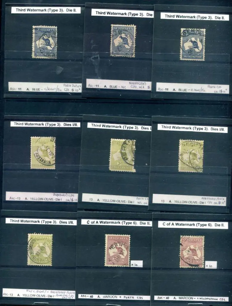 1d red Die I, II (8) & IIA (2) plus 3rd wmk 2½d ... Image 1++