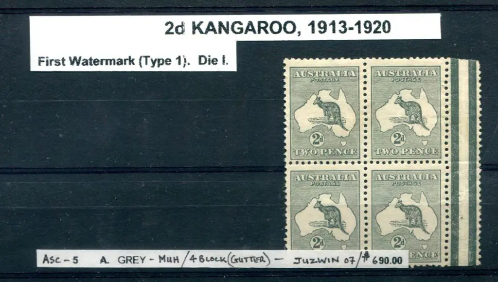 2d grey left gutter margin block of 4. Fresh MUH. ... Image 1++