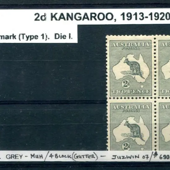 2d grey left gutter margin block of 4. Fresh MUH. ...