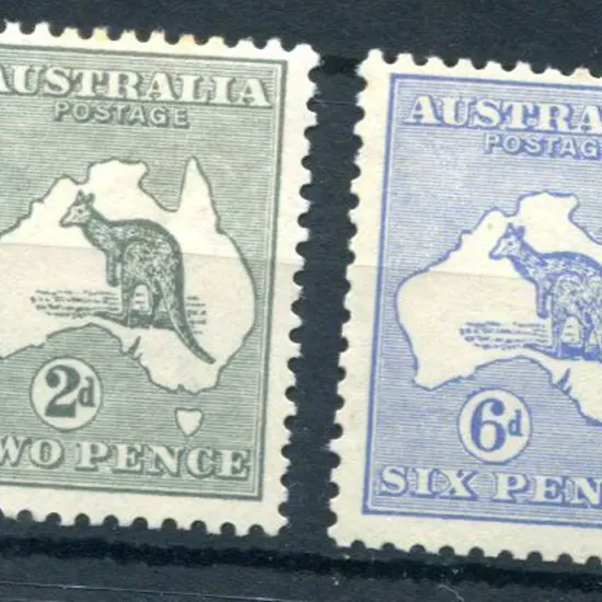 2d grey MH & 6d ultramarine MVLH. ACSC 6A & 18A , ...
