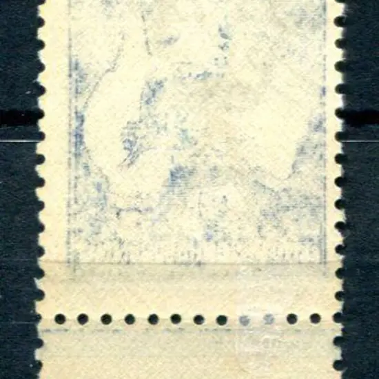 2½d deep blue lower marginal example with offset. ...