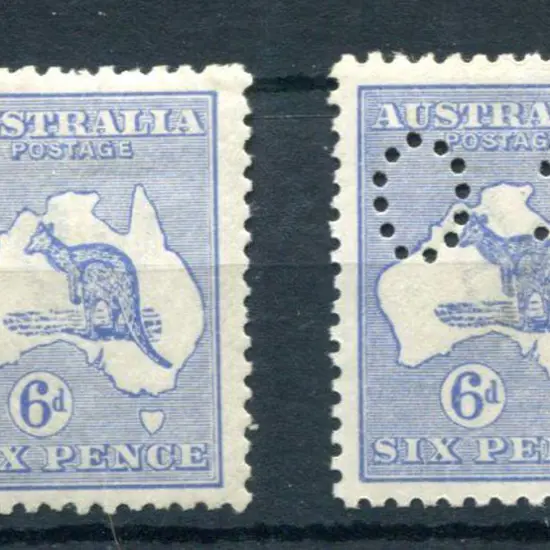 6d ultramarine Die I (ACSC 19A) & 6 ultramarine ...