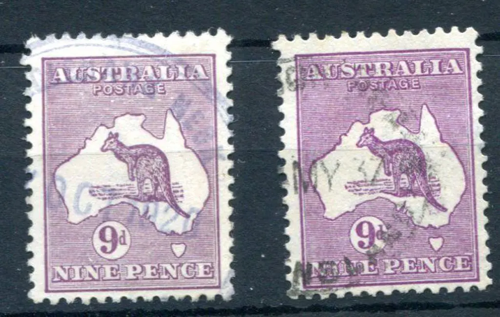 9d violet x 2 fine used with "flaw over second "E" ... Image 1++