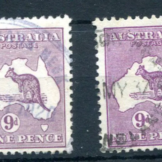 9d violet x 2 fine used with "flaw over second "E" ...