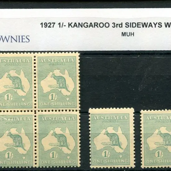 1/- blue-green, Die IIB with sideways wmk in ...
