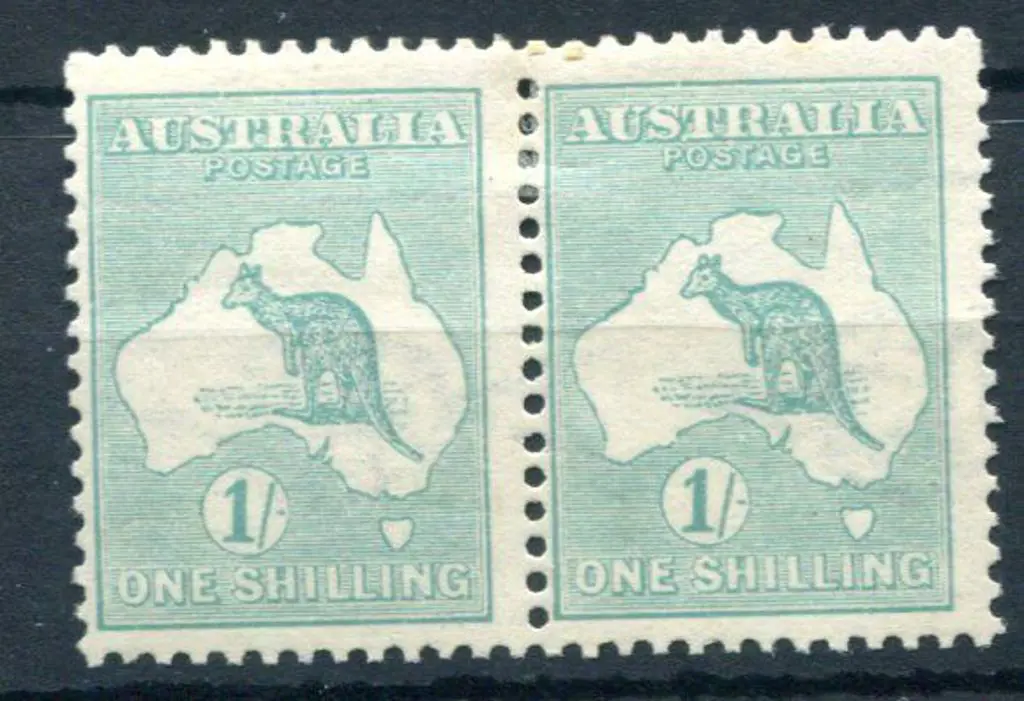 1/- blue-green, Die IIB with sideways wmk in horiz ... Image 1++