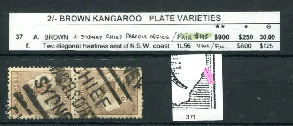 2/- brown, Die II vertical pair with heavy Chief ... Image 1++
