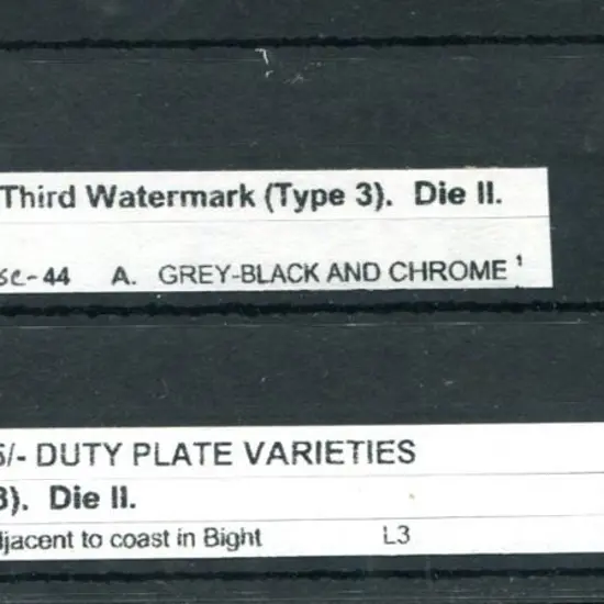 5/- grey & deep yellow with "White line adjacent ...
