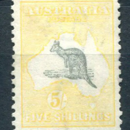 5/- grey & pale yellow with "short Gulf" & "Broken ...