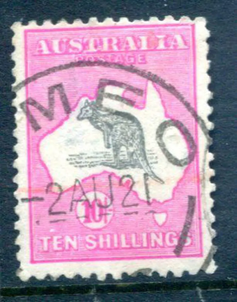 10/- grey & deep aniline pink with "short ... Image 1++