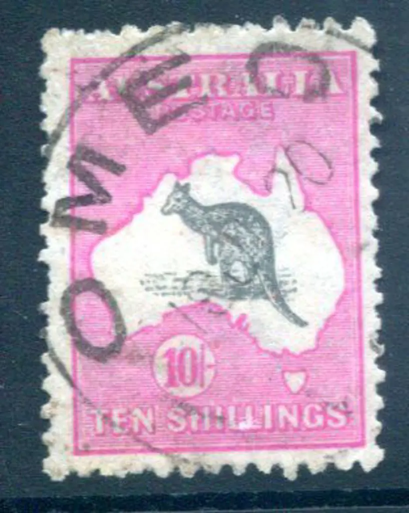 10/- grey & deep aniline pink with "short ... Image 1++