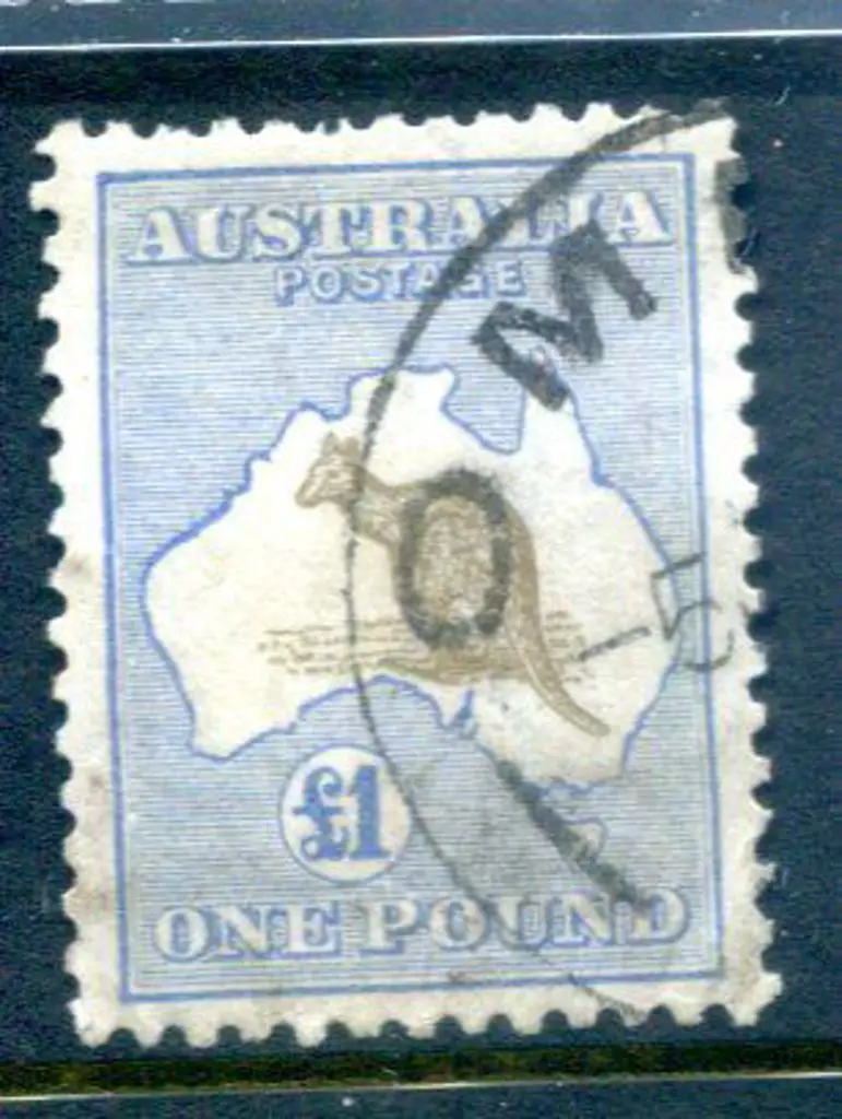 £1 chestnut & blue fine used with neat part Omeo ... Image 1++