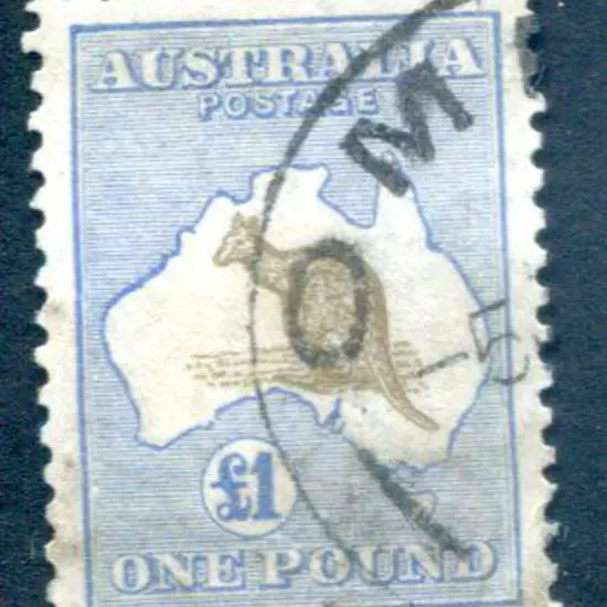 £1 chestnut & blue fine used with neat part Omeo ...