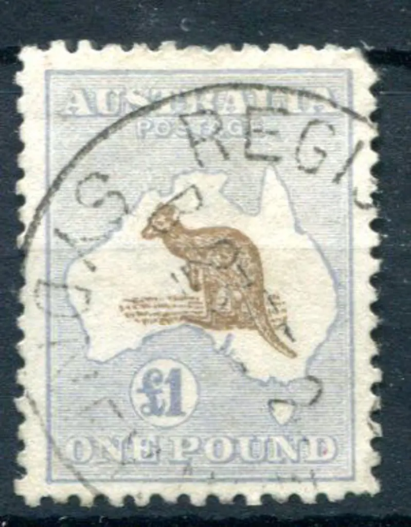 £1 light brown & pale blue fine used with ... Image 1++