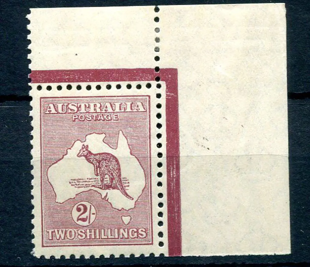 2/- pale maroon with top right selvedge. MUH, ... Image 1++