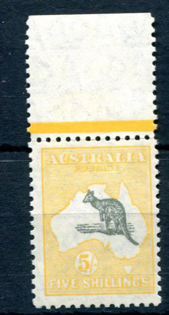 5/- grey & yellow-orange with "broken coast near ... Image 1++