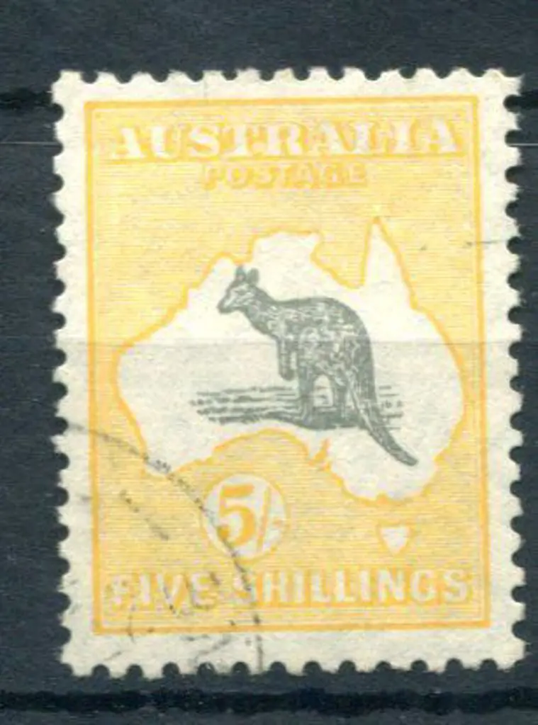 5/- grey & yellow-orange with "broken coast near ... Image 1++