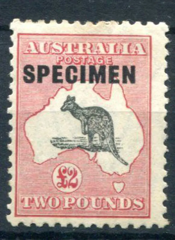 £2 grey & rose-crimson ovptd "SPECIMEN" type D. ... Image 1++