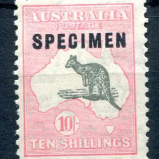 10/- grey & pink ovptd "SPECIMEN" Type C. MLH/MH ...