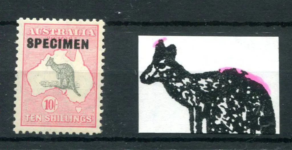 10/- grey & pink ovptd "SPECIMEN" Type D with ... Image 1++