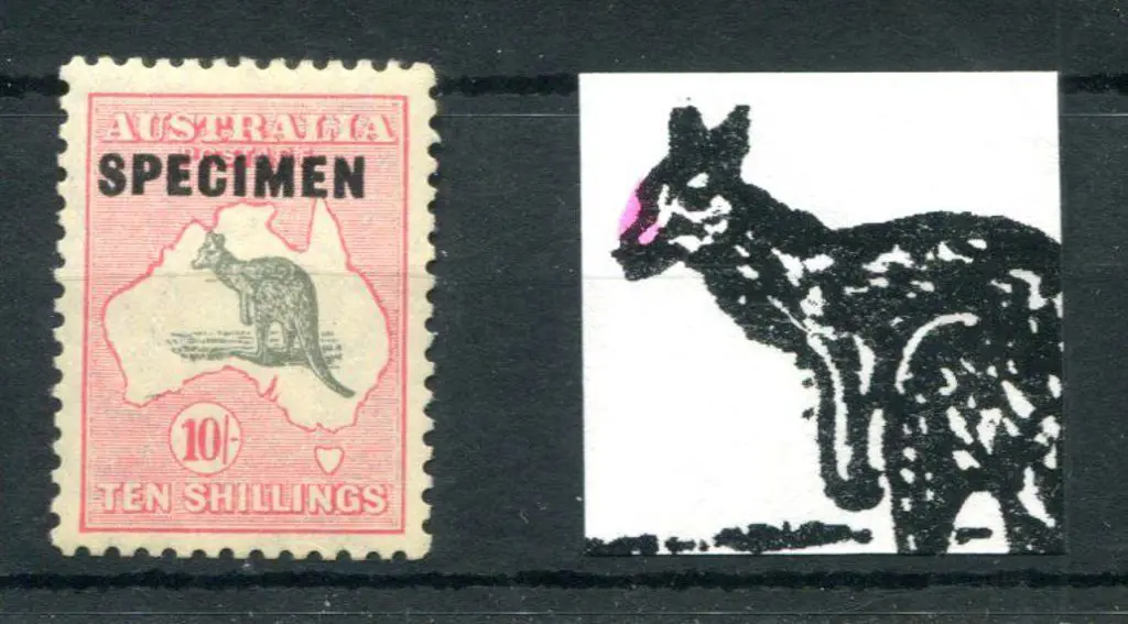10/- grey & pink ovptd "SPECIMEN" Type D with ... Image 1++