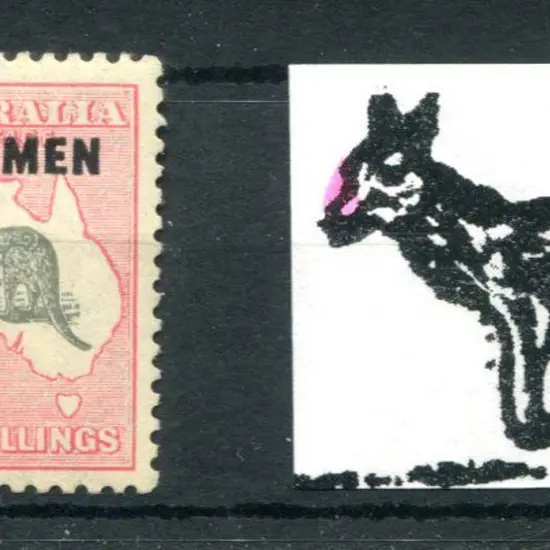 10/- grey & pink ovptd "SPECIMEN" Type D with ...