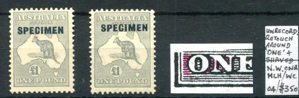 £1 grey ovptd "SPECIMEN" type D MLH plus another ... Image 1++